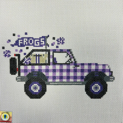 TCU Jeep needlepoint canvas - Bargello Needlepoint