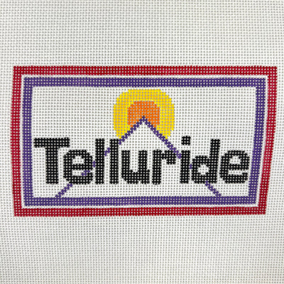 Telluride Ski Badge needlepoint canvas - Bargello Needlepoint