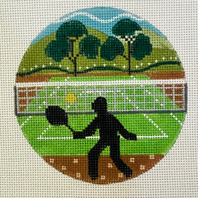 Tennis Round Ornament needlepoint canvas - Bargello Needlepoint