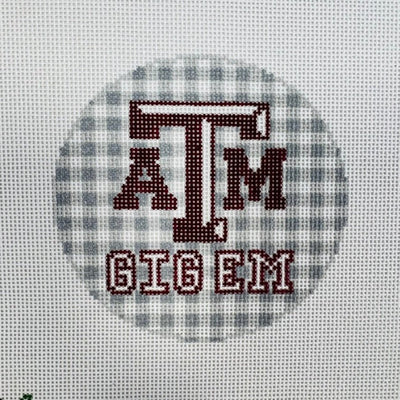 Texas A&M University Aggies Ornament needlepoint canvas - Bargello Needlepoint