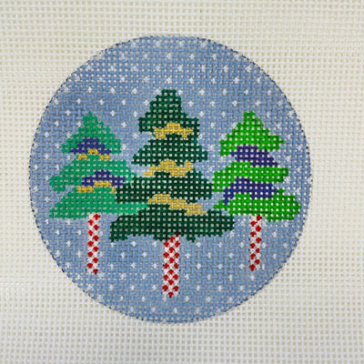 Three Christmas Trees Ornament needlepoint canvas - Bargello Needlepoint