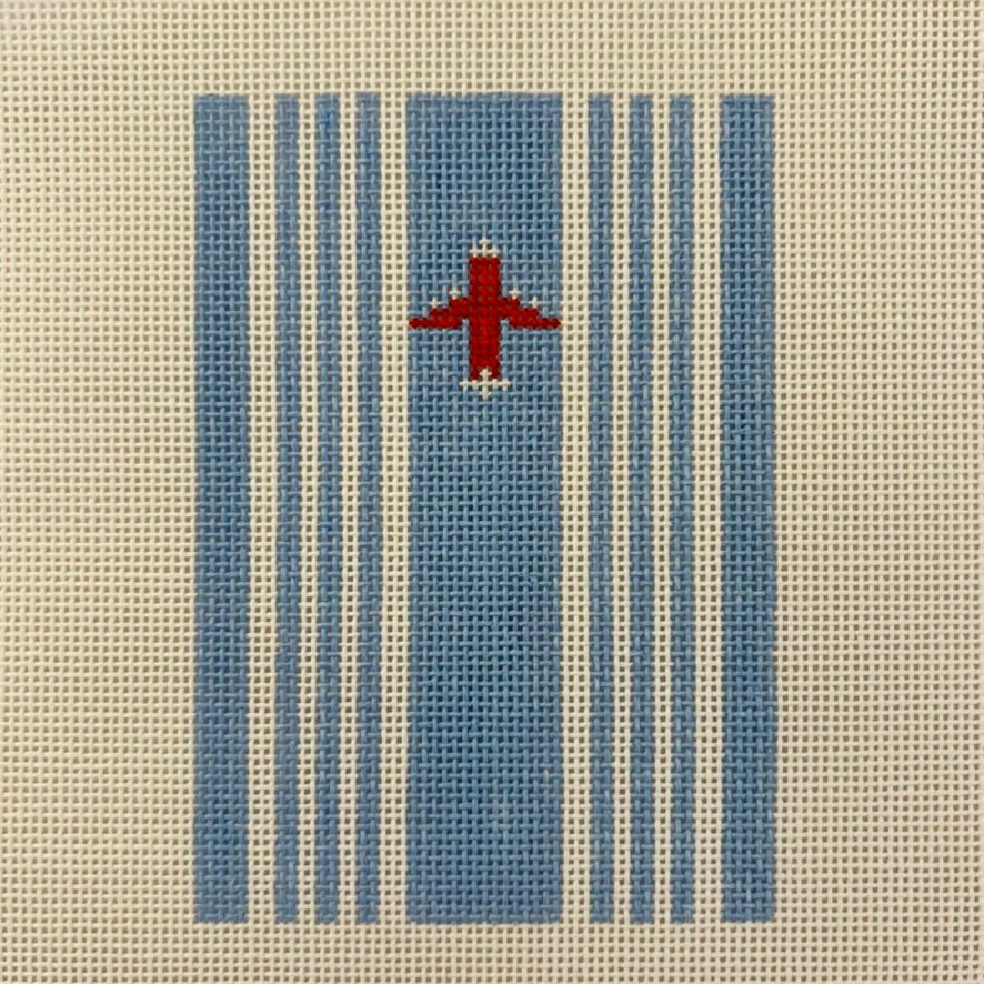 Ticking Passport Cover needlepoint canvas - Bargello Needlepoint