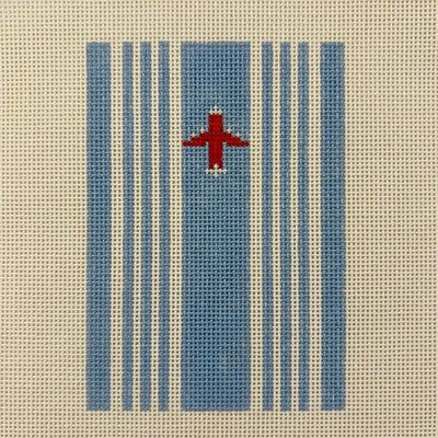 Ticking Passport Cover needlepoint canvas - Bargello Needlepoint