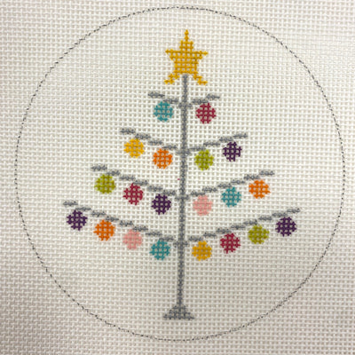 Tinsel Tree Ornament needlepoint canvas - Bargello Needlepoint