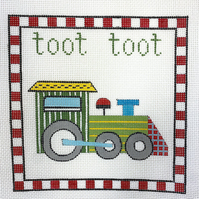 Toot Toot Train needlepoint canvas - Bargello Needlepoint