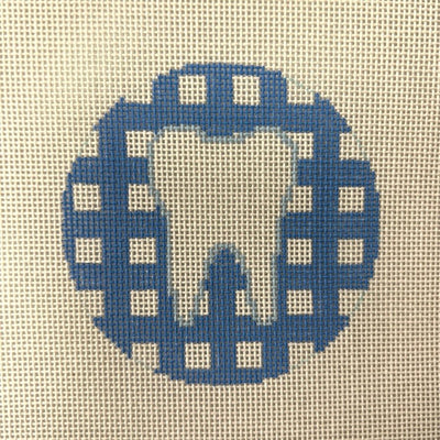 Tooth Ornament - Blue needlepoint canvas - Bargello Needlepoint