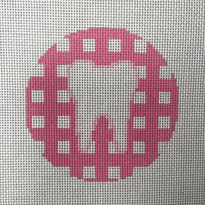 Tooth Ornament - Pink needlepoint canvas - Bargello Needlepoint