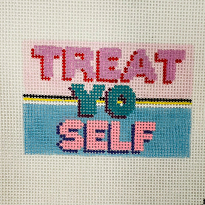 Treat Yo Self Insert needlepoint canvas - Bargello Needlepoint