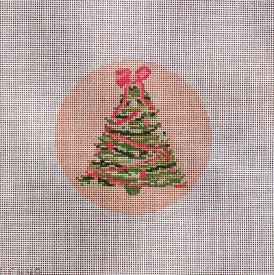 Tree Ornament - Pink needlepoint canvas - Bargello Needlepoint