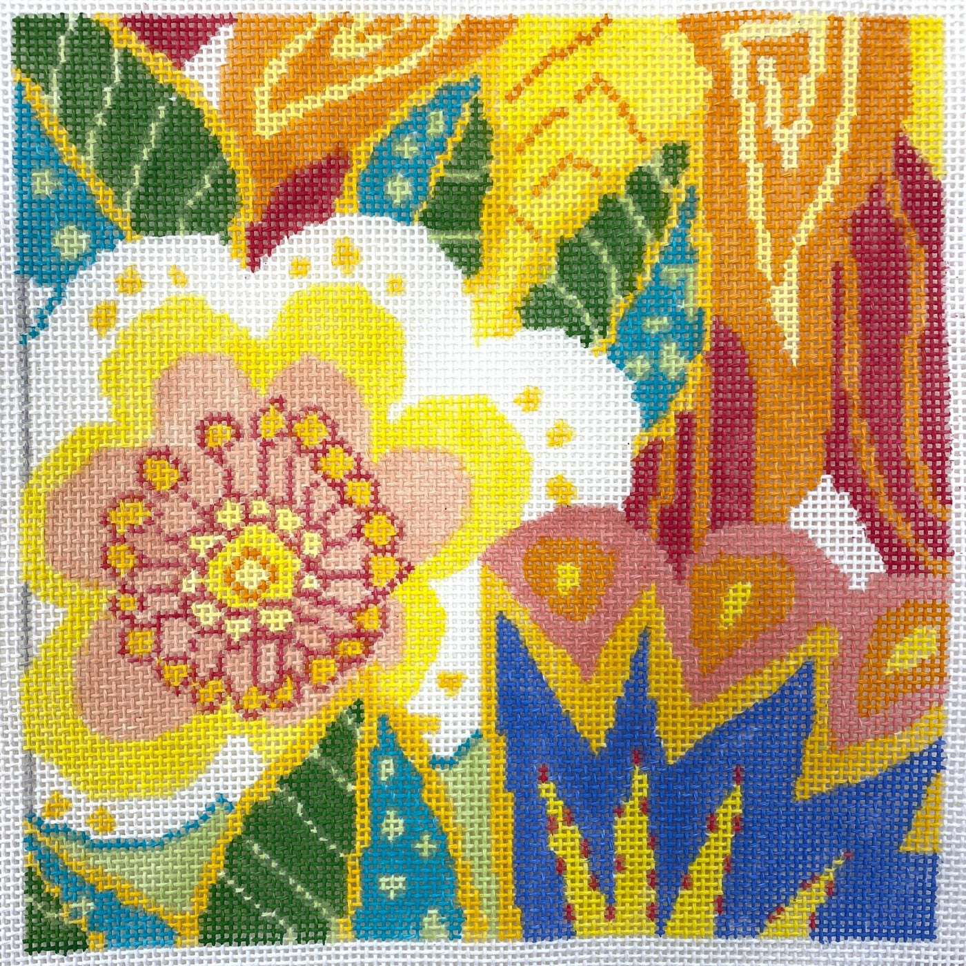 Tropical Garden - Medium #1 needlepoint canvas - Bargello Needlepoint