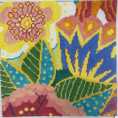 Tropical Garden - Medium #2 needlepoint canvas - Bargello Needlepoint