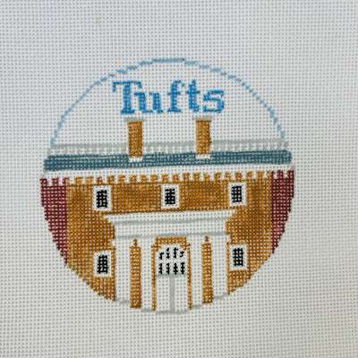 Tufts University Round Ornament needlepoint canvas - Bargello Needlepoint