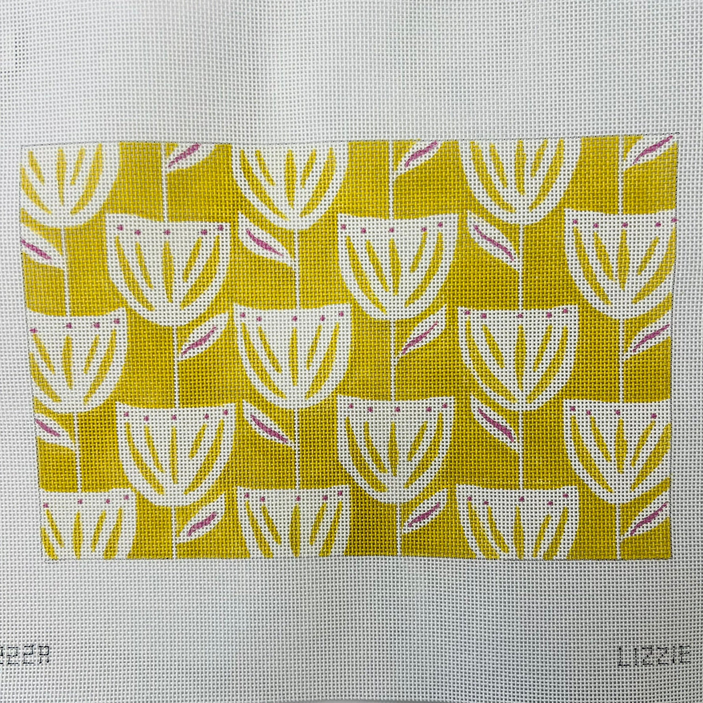 Tulips on Gold Clutch needlepoint canvas - Bargello Needlepoint