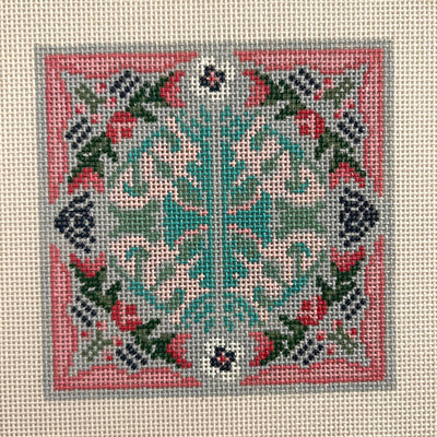 Turquoise China Insert/Coaster needlepoint canvas - Bargello Needlepoint