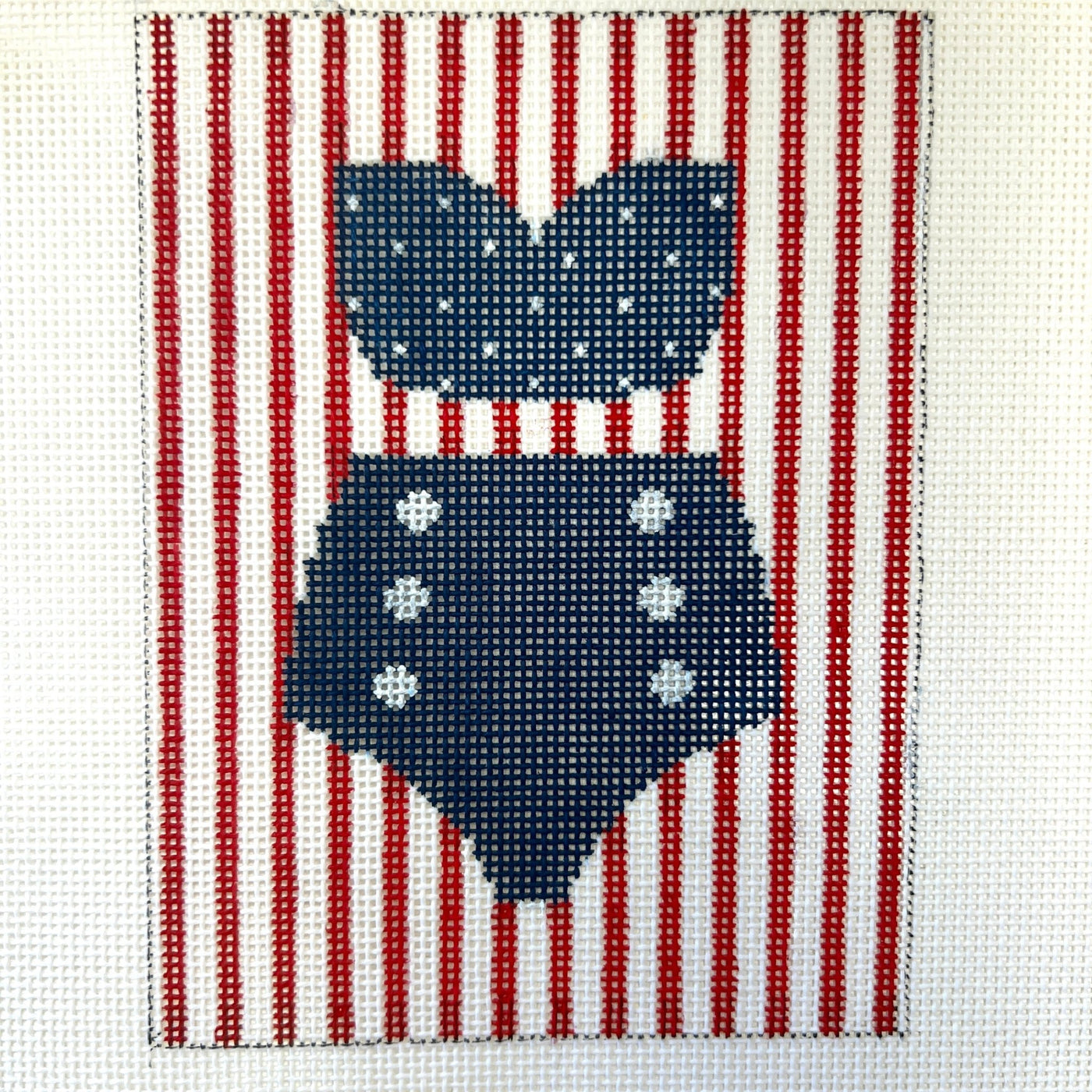 Two - Piece Navy with White Polka Dots Bathing Suit needlepoint canvas - Bargello Needlepoint