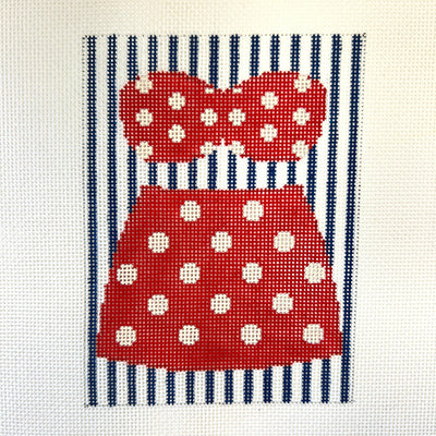 Two - Piece Red Polka Dots Bathing Suit needlepoint canvas - Bargello Needlepoint