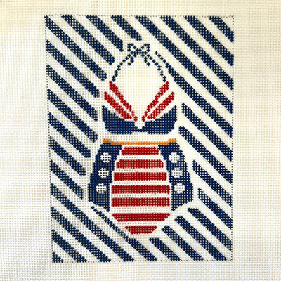 Two - Piece Red Stripe Bathing Suit needlepoint canvas - Bargello Needlepoint