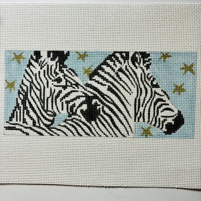 Two Zebras Brick Cover needlepoint canvas - Bargello Needlepoint