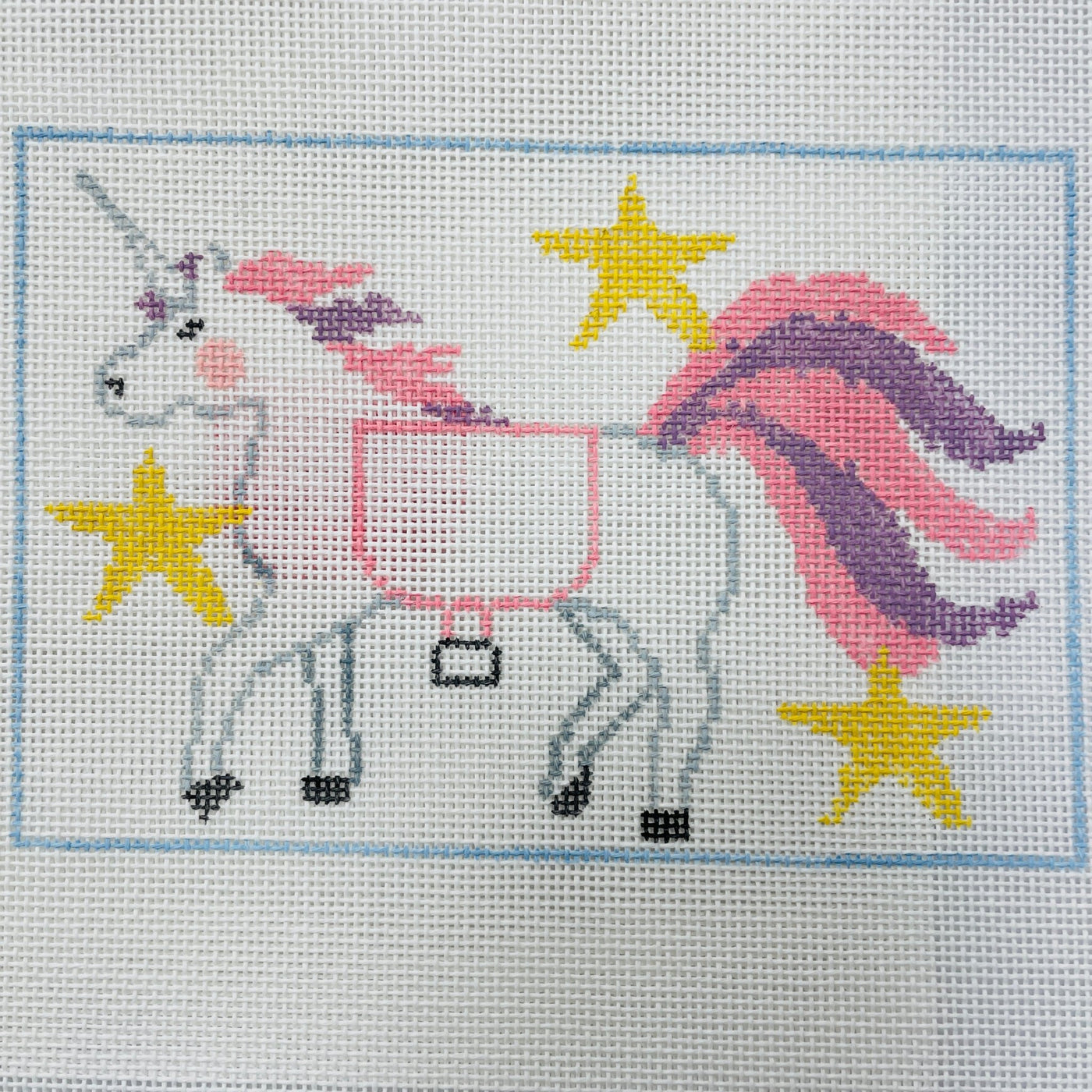 Unicorn Tooth Fairy Pillow with Pocket needlepoint canvas - Bargello Needlepoint