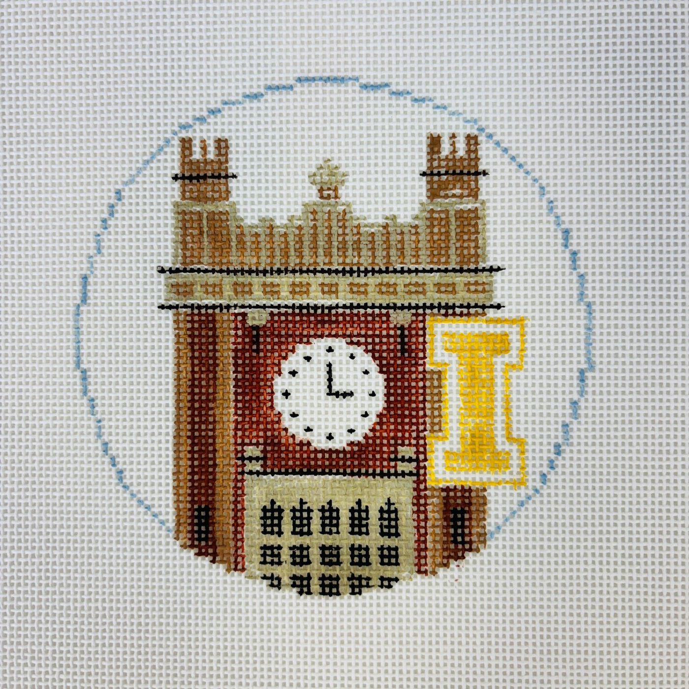 University of Idaho Round needlepoint canvas - Bargello Needlepoint