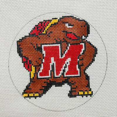 University of Maryland Terrapin Round needlepoint canvas - Bargello Needlepoint