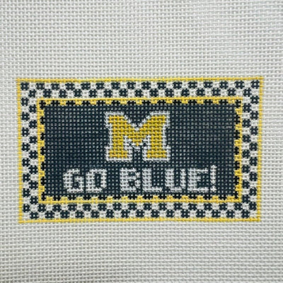 University of Michigan Go Blue Insert/ Small Sign needlepoint canvas - Bargello Needlepoint