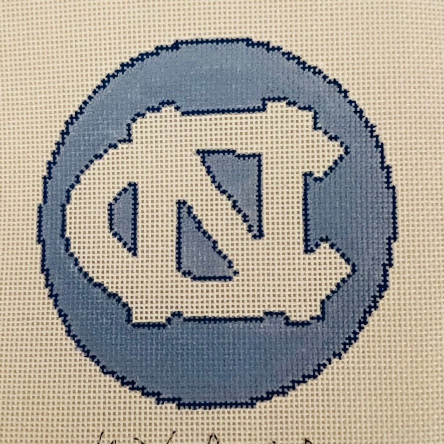 University of North Carolina (UNC) Round needlepoint canvas - Bargello Needlepoint