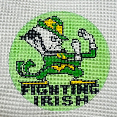 University of Notre Dame Fighting Irish Round needlepoint canvas - Bargello Needlepoint