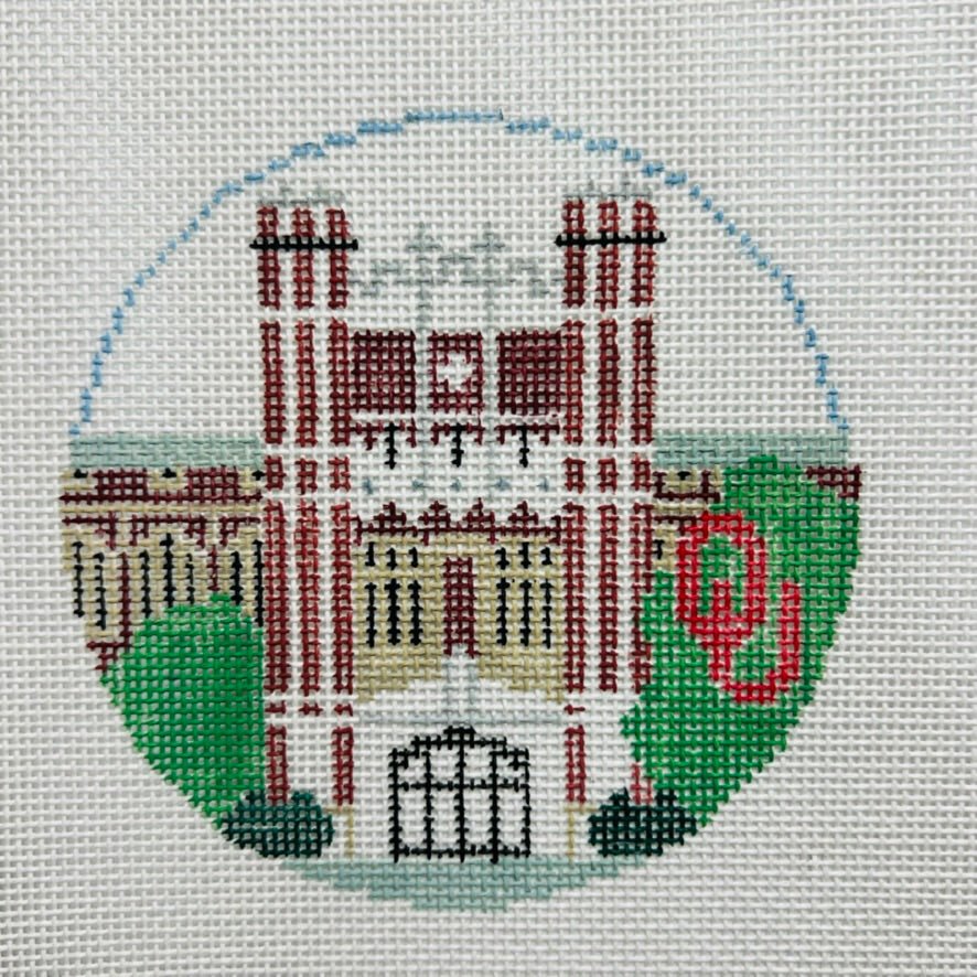 University of Oklahoma Round needlepoint canvas - Bargello Needlepoint