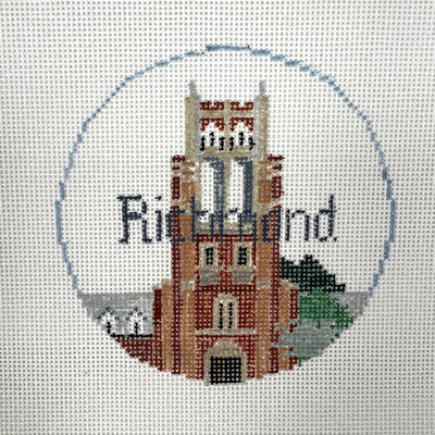 University of Richmond Round Ornament needlepoint canvas - Bargello Needlepoint