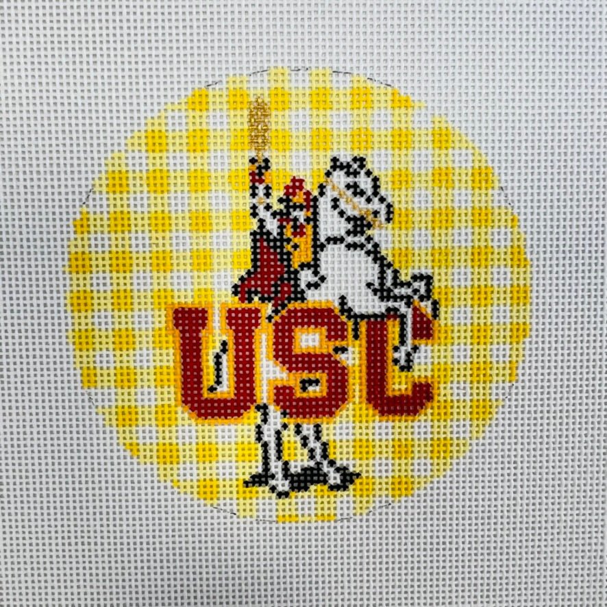 University of Southern California (USC) Trojans Ornament needlepoint canvas - Bargello Needlepoint