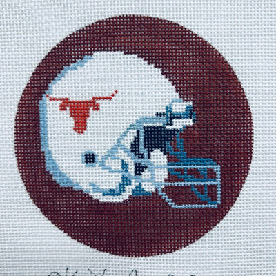 University of Texas Helmet Round needlepoint canvas - Bargello Needlepoint