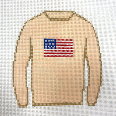 USA Flag Sweater needlepoint canvas - Bargello Needlepoint