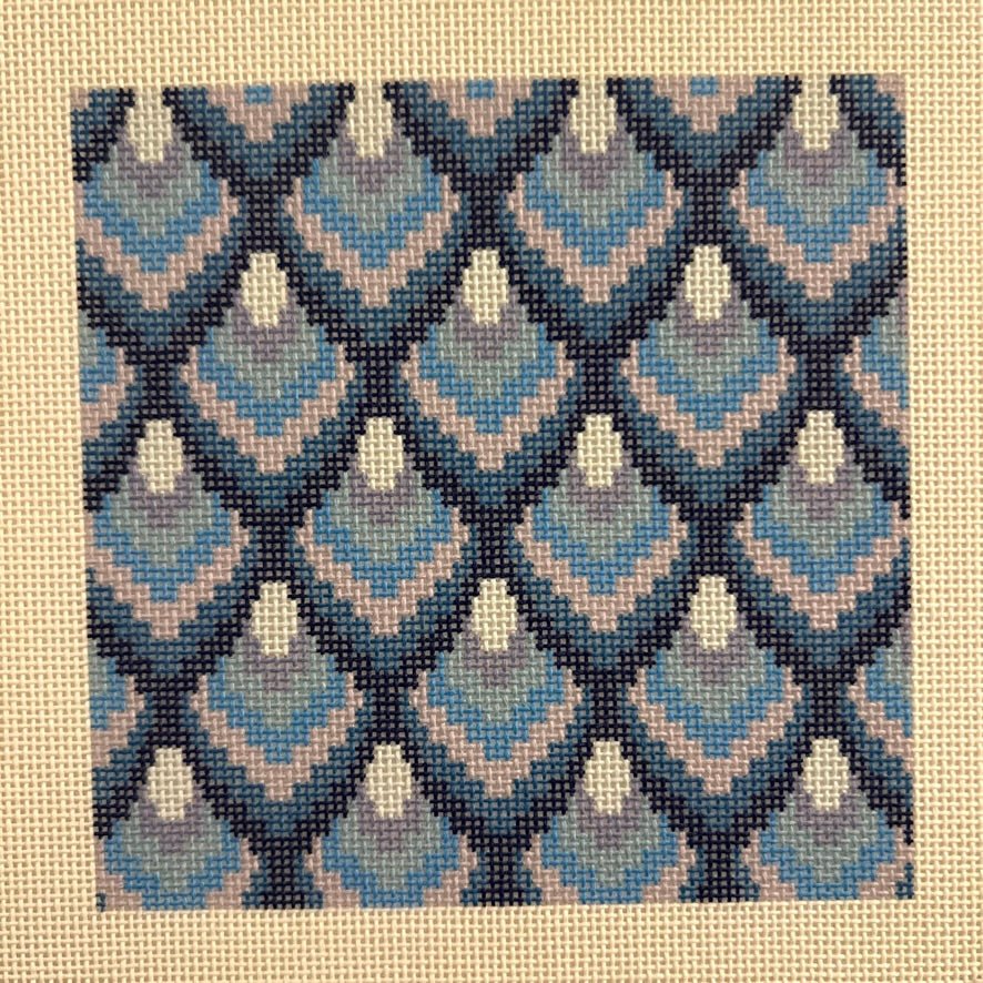 Vagello Square - pinks or blues needlepoint canvas - Bargello Needlepoint