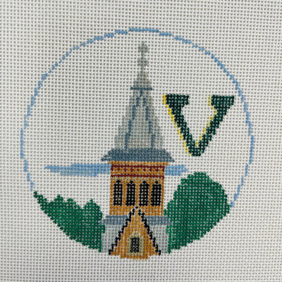 Vermont University Round Ornament needlepoint canvas - Bargello Needlepoint