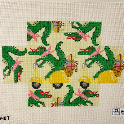 Vespa Crocodile Brick Cover needlepoint canvas - Bargello Needlepoint