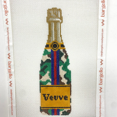 Veuve Bottle - Camo needlepoint canvas - Bargello Needlepoint