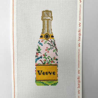 Veuve Bottle - Chinoiserie Floral needlepoint canvas - Bargello Needlepoint