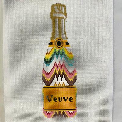 Veuve Bottle - Flame Stitch needlepoint canvas - Bargello Needlepoint