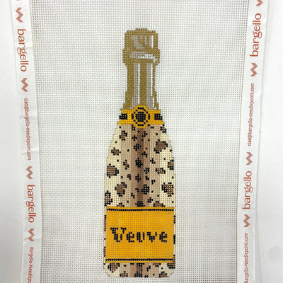 Veuve Bottle - Leopard needlepoint canvas - Bargello Needlepoint