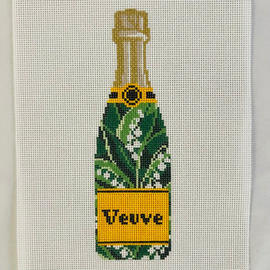 Veuve Bottle - Lily of the Valley needlepoint canvas - Bargello Needlepoint