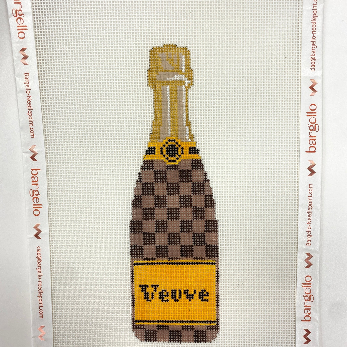 Veuve Bottle - Louis needlepoint canvas - Bargello Needlepoint