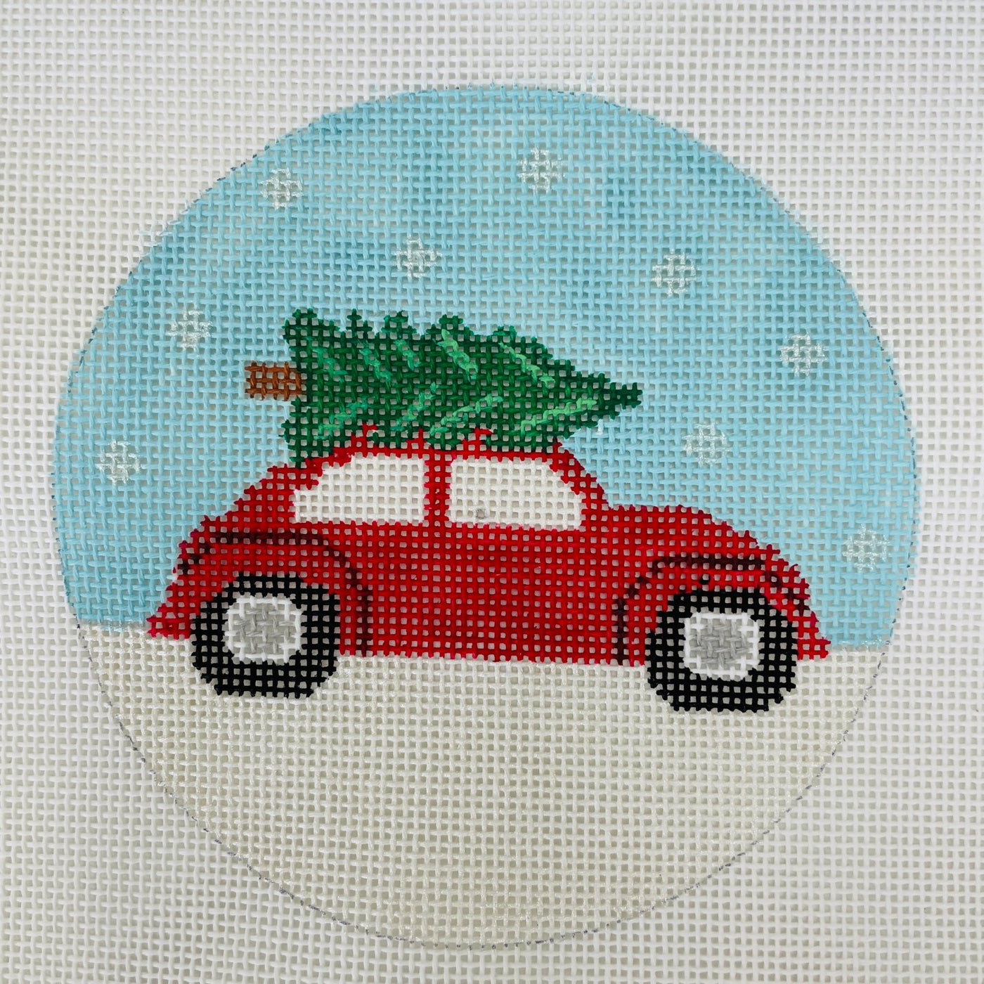 Volkswagon Christmas Ornament needlepoint canvas - Bargello Needlepoint