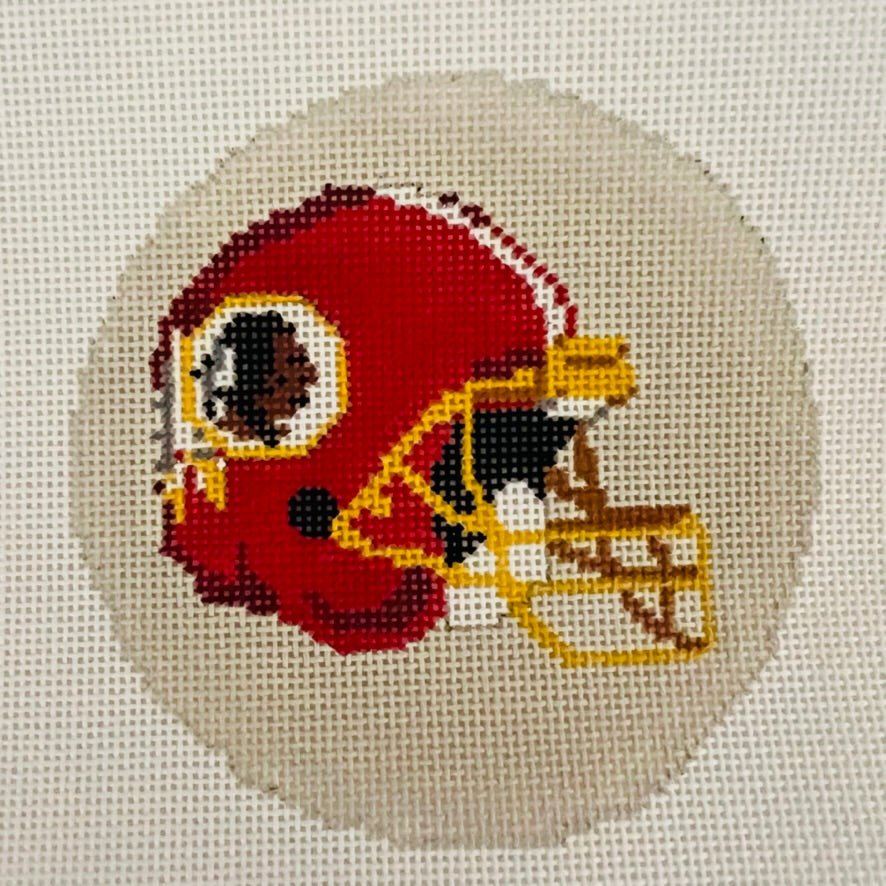 Washington Redskins Round needlepoint canvas - Bargello Needlepoint