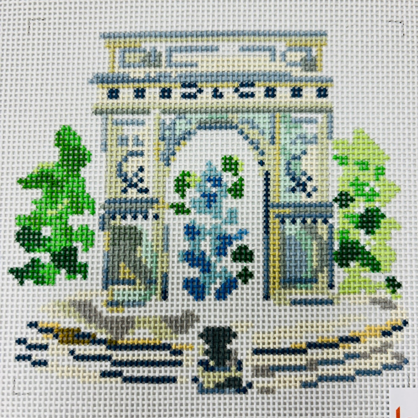 Washington Square Park needlepoint canvas - Bargello Needlepoint