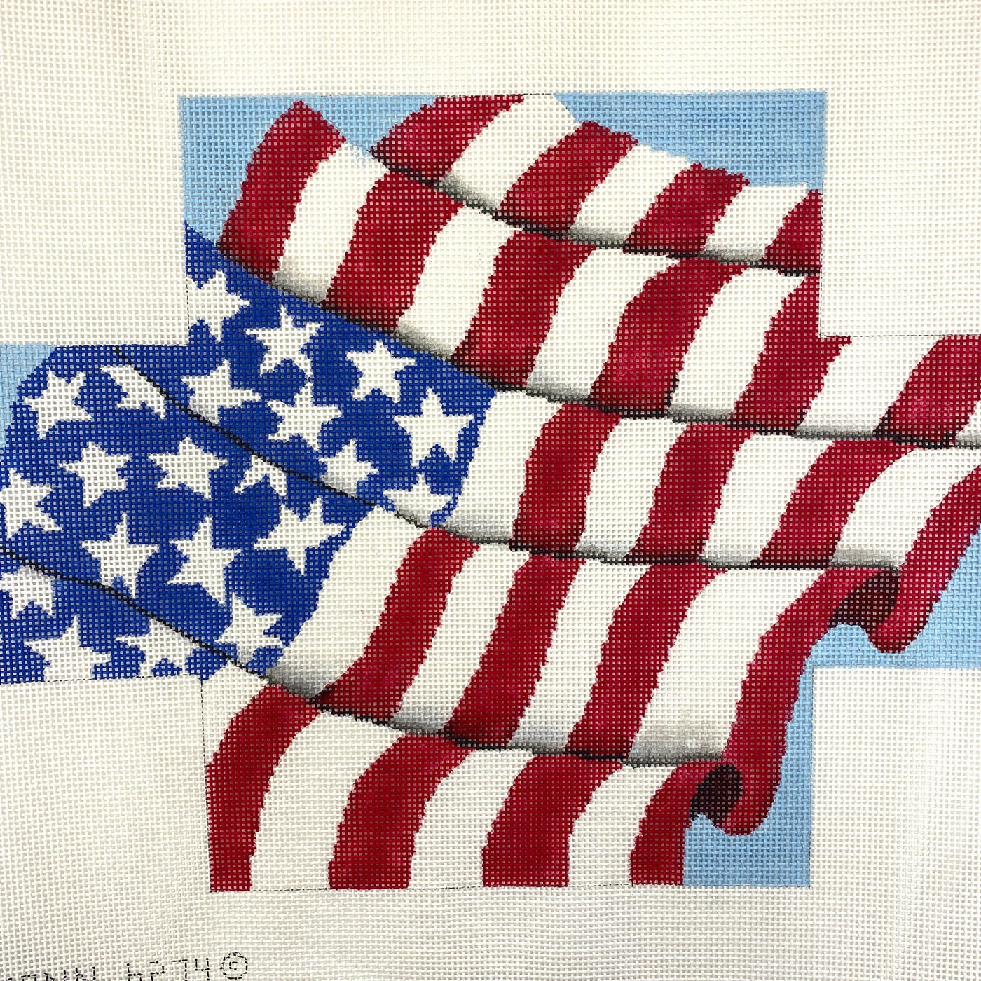 Waving American Flag Brick Cover needlepoint canvas - Bargello Needlepoint