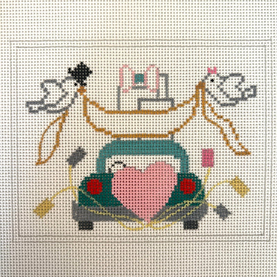 Wedding Love Bug needlepoint canvas - Bargello Needlepoint