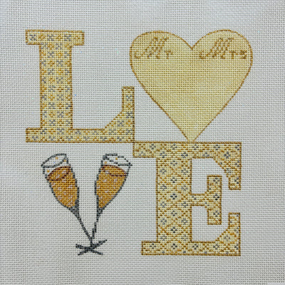 Wedding Love needlepoint canvas - Bargello Needlepoint