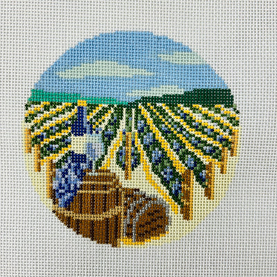 Weekend at the Winery Ornament needlepoint canvas - Bargello Needlepoint