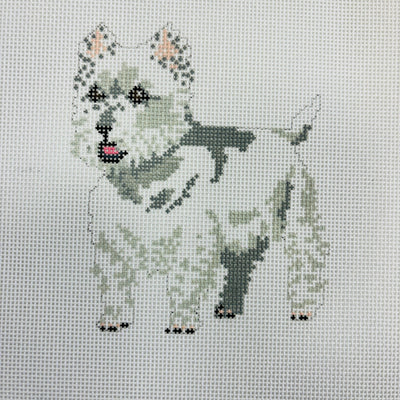 Westie needlepoint canvas - Bargello Needlepoint